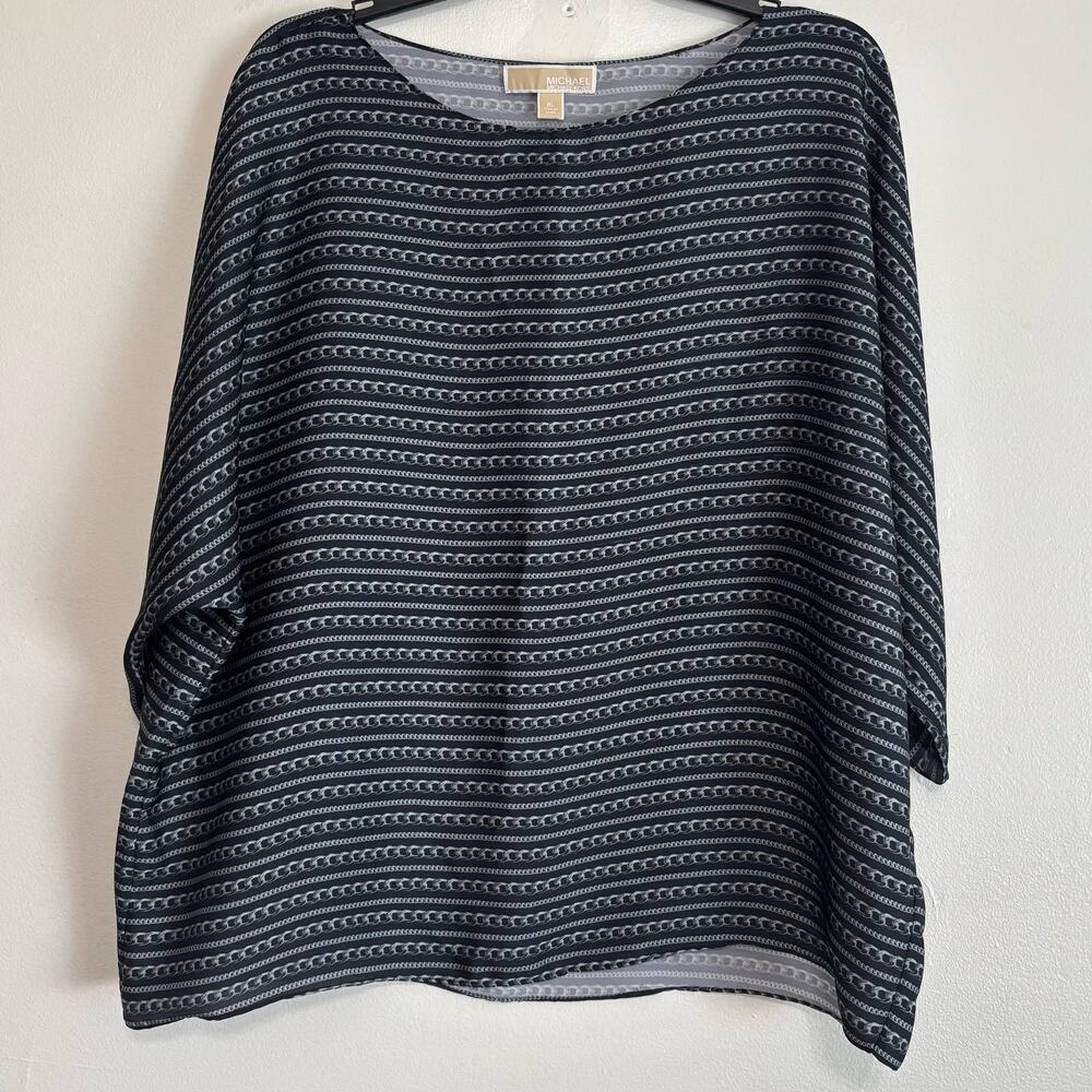 MICHAEL Michael Kors Charcoal Black and Gray Blouse Size XL